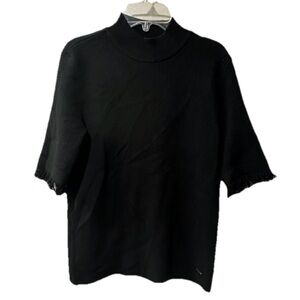 Tahari Elegant Black Knit Top